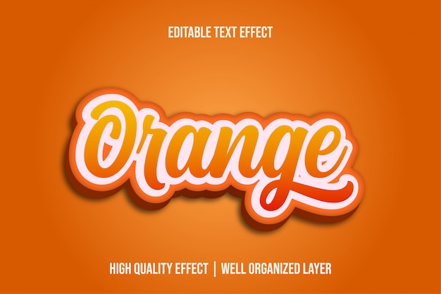 Naranja, estilo de efecto de texto editable de fruta