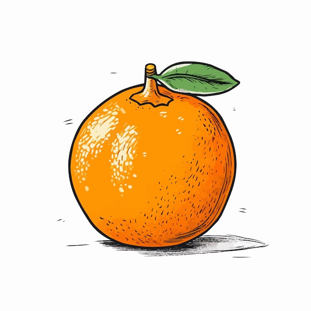 Vector naranja fruta logo dibujos animados arte ilustración concepto lindo comida vegana