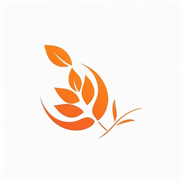 Vector naranja con logotipo de hoja en un estilo moderno plano minimalista en diseño creativo