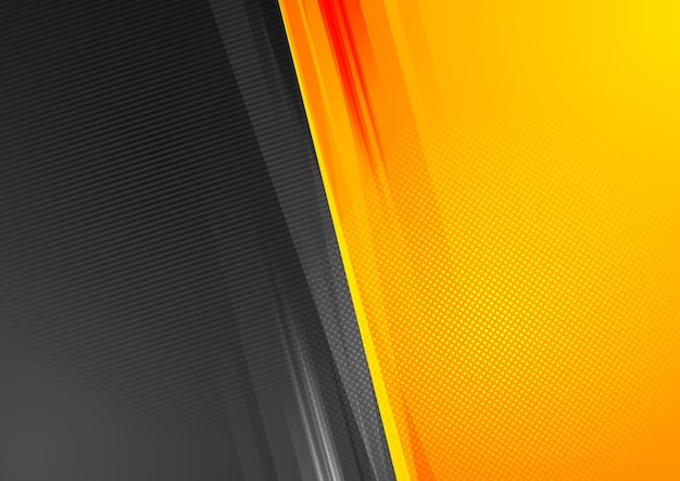 Naranja y negro abstract tech grunge fondo diseño vectorial