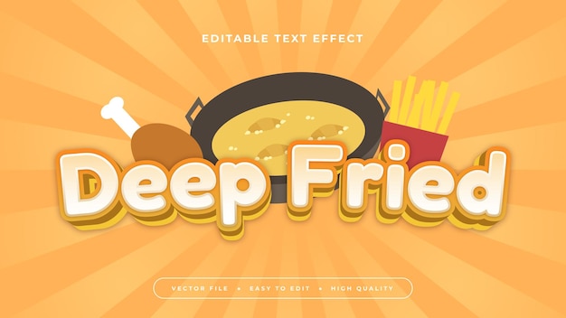 Naranja rojo y amarillo frito 3D estilo de fuente de efecto de texto editable