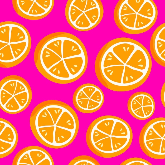 Naranjas brillantes y jugosas Impresión tropical de verano sin costuras