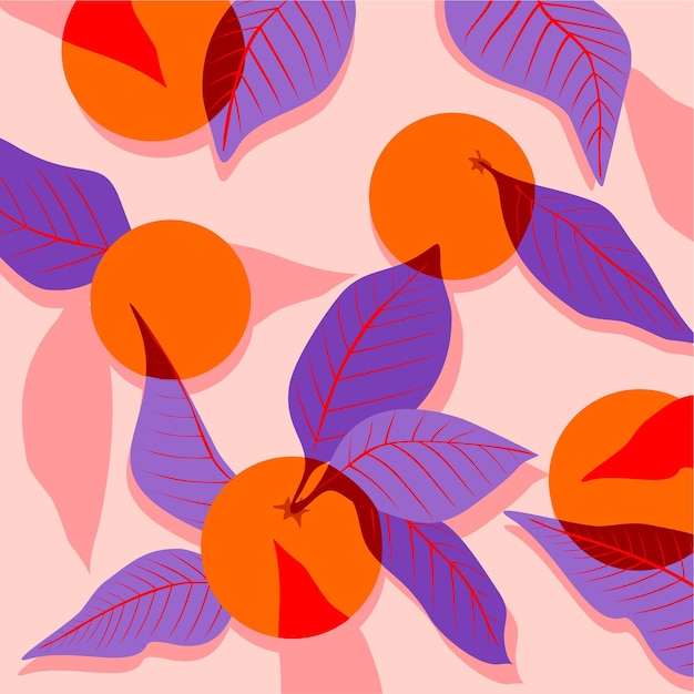 Naranjas con hojas púrpuras