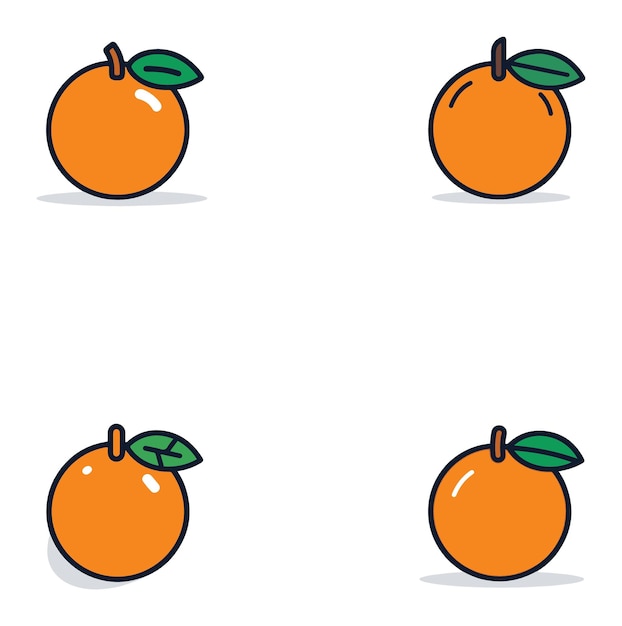 Vector naranjas vector de arte mínimo paquete de iconos planos