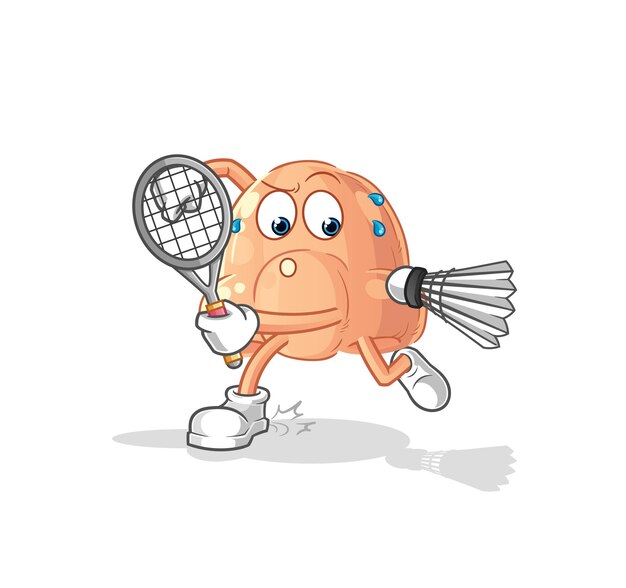 Nariz jugando bádminton ilustración personaje vectorxA