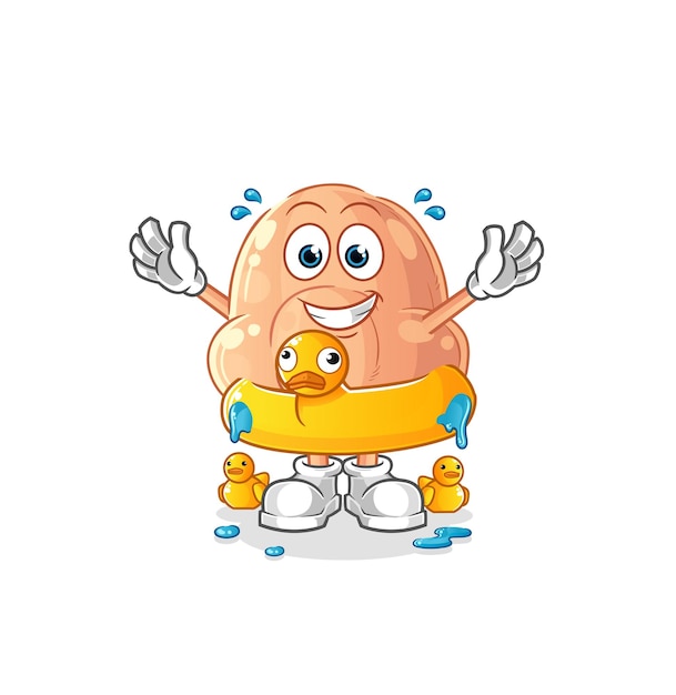Nariz con vector de mascota de dibujos animados de pato boya de dibujos animados