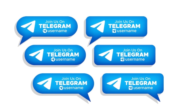 Únase a nosotros en Telegram social media banner label 3d vector illustration