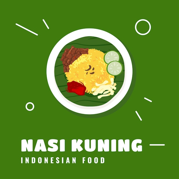 Nasi Kuning Comida tradicional asiática de Indonesia