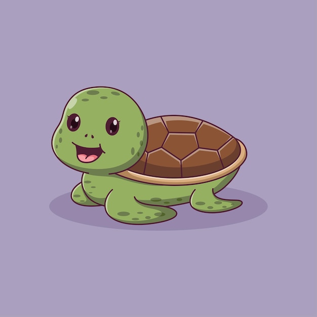 Natación linda de la historieta de la tortuga. Concepto de icono de tortuga
