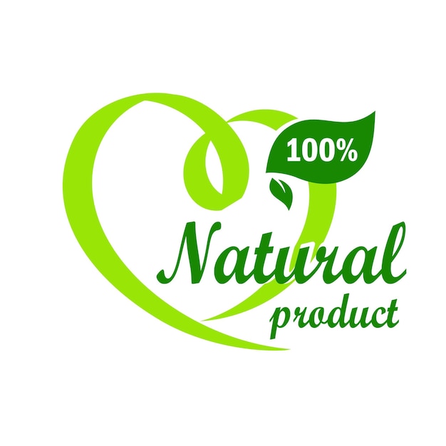 Vector natural vegan organic eco bio product vector icon ecology bio flat vector sign green leaf vector