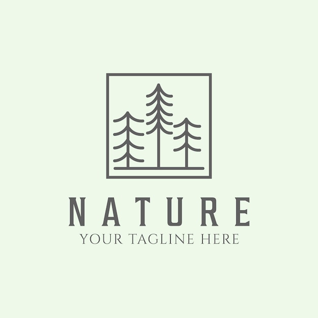 Naturaleza árbol diseño minimalista icono ilustración logo línea arte