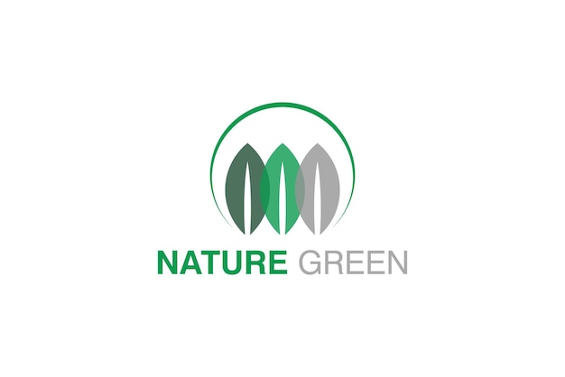 Naturaleza árbol hojas logo diseño orgánico verde ilustración botánica hierba icono símbolo