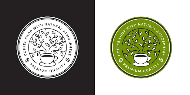 Naturaleza del café para logotipo, insignia, emblema y otros.