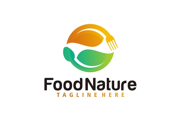 Naturaleza comida logo icono vector