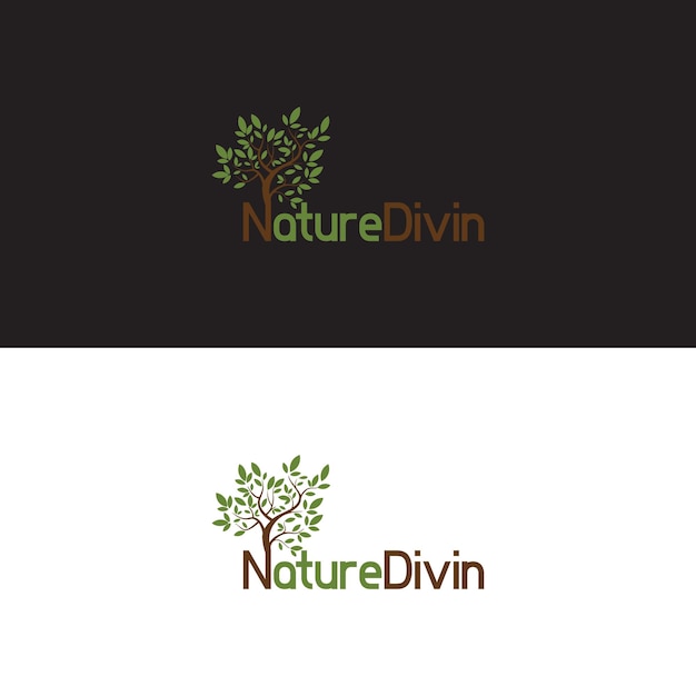 Naturaleza Divin Logo Diseño Vector Ilustración