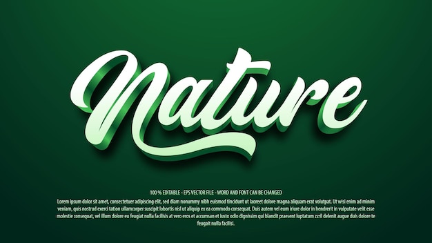 Naturaleza de efecto de texto editable