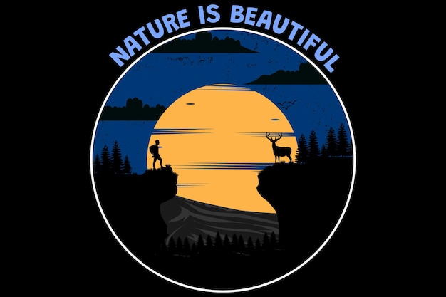 La naturaleza es un hermoso diseño retro vintage