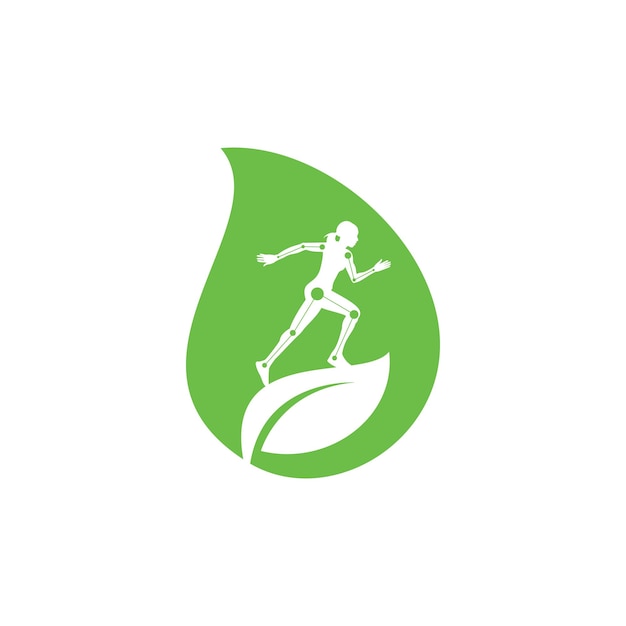 Naturaleza Fisioterapia gota forma concepto logo icono vector