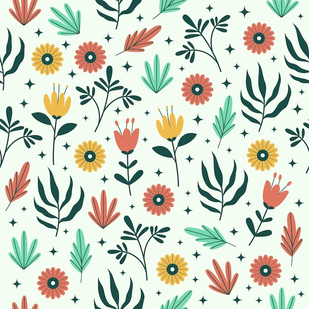 Naturaleza flor lindas decoraciones de patrones sin fisuras vector diseño