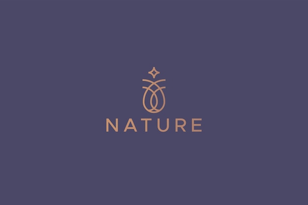 Naturaleza Floral Resumen Concepto Logotipo Negocio Belleza Moda Cosmética Lujo Marca Identidad