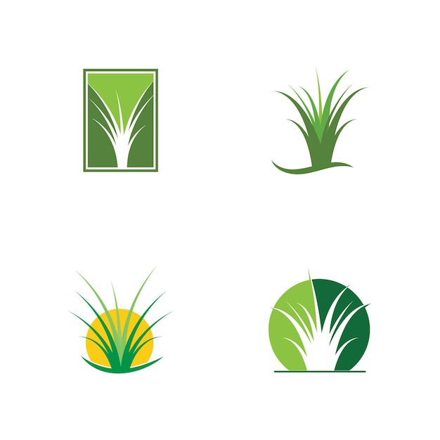 Naturaleza Hierba Logo Vector Plantilla Ilustración
