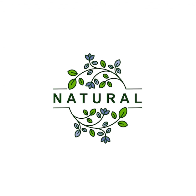 naturaleza hoja línea arte logo icono símbolo vector ilustración