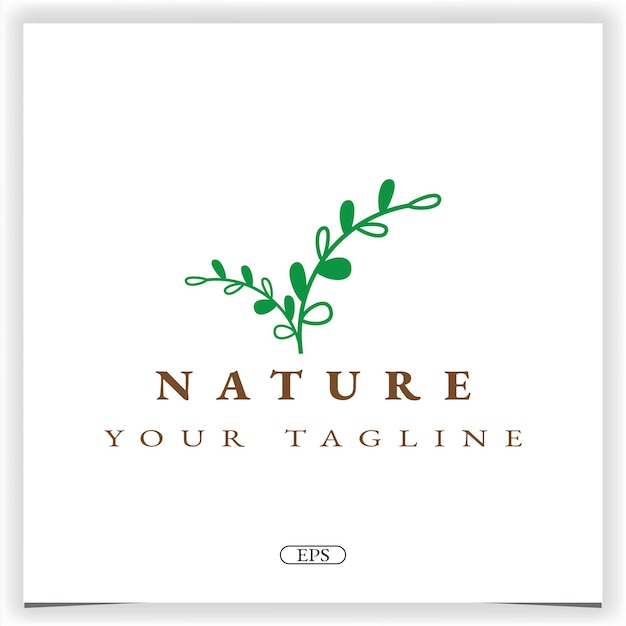 Naturaleza hoja logo premium elegante plantilla vector eps 10