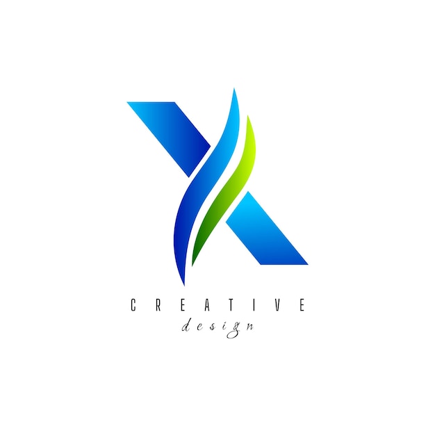 Naturaleza Hojas verdes Letra X Logotipo Diseño monograma logotipo Hojas verdes Icono del alfabeto