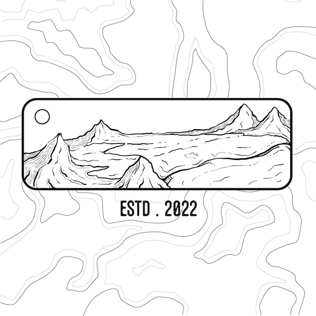 naturaleza línea arte montaña vector 11