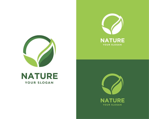 Naturaleza del logo de hoja verde