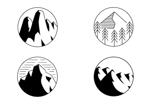 Naturaleza Montaña Logo Vector 17