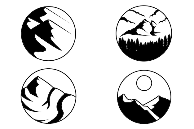 Naturaleza Montaña Logo Vector 18