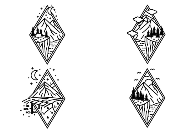 Naturaleza Montaña Logo Vector 48