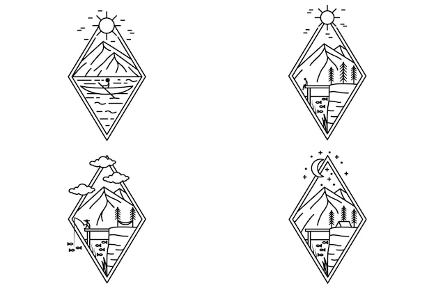 Naturaleza Montaña Logo Vector 56