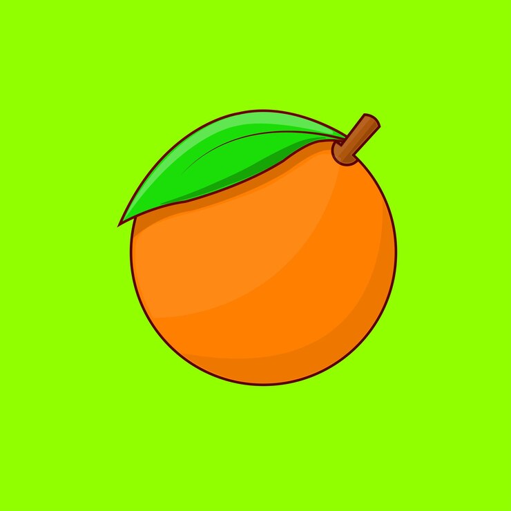 naturaleza naranja con vector de hoja