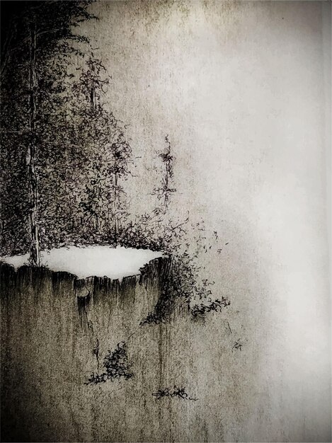 Una naturaleza de la pintura de paisaje de acuarela de campo sobre papel