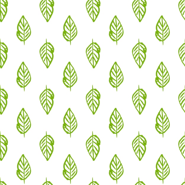 Naturaleza plantas de patrones sin fisuras. Ilustración de vector de fondo de hoja de primavera.