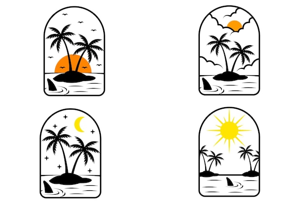 Naturaleza Playa Logo Vector 100