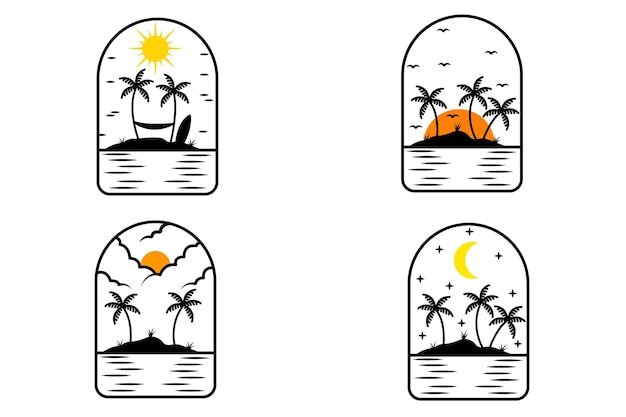 Naturaleza Playa Logo Vector 101