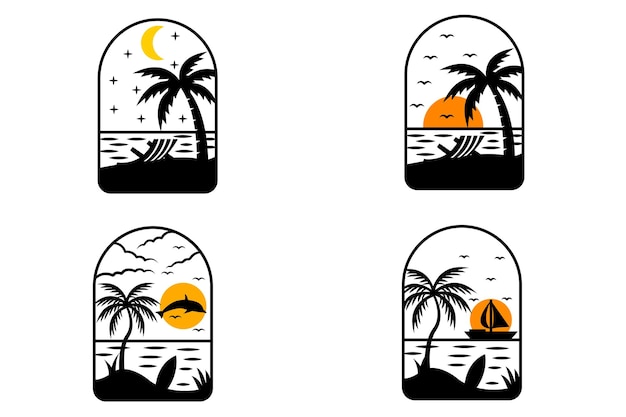 Naturaleza Playa Logo Vector 92