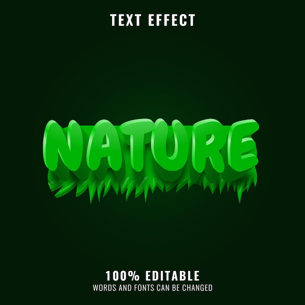 Naturaleza verde con efecto de texto de hierba