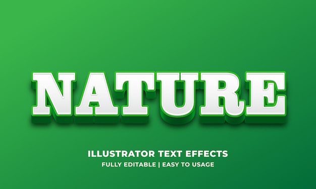 Nature bold white green efecto de texto