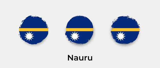 Nauru bandera grunge burbujas icono vector ilustración