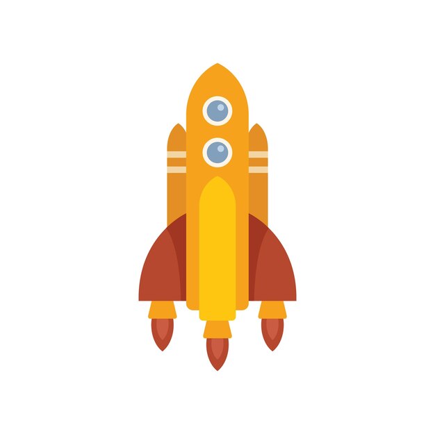 La nave espacial de dibujos animados se lanza hacia arriba en el espacio