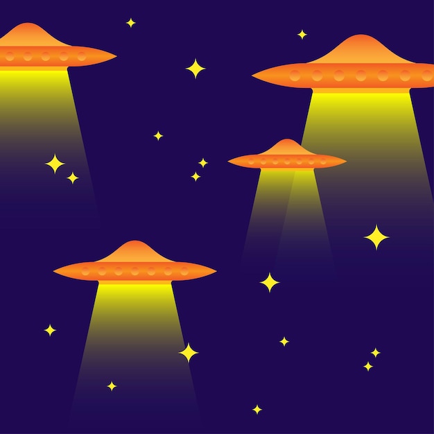 nave espacial OVNI alienígenas ilustración fondo oscuro objeto aislado