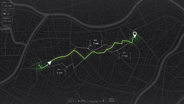 Navegación del mapa GPS a la propia casa Vista desde arriba del mapa edificios Mapa de la ciudad abstracta, fondo.