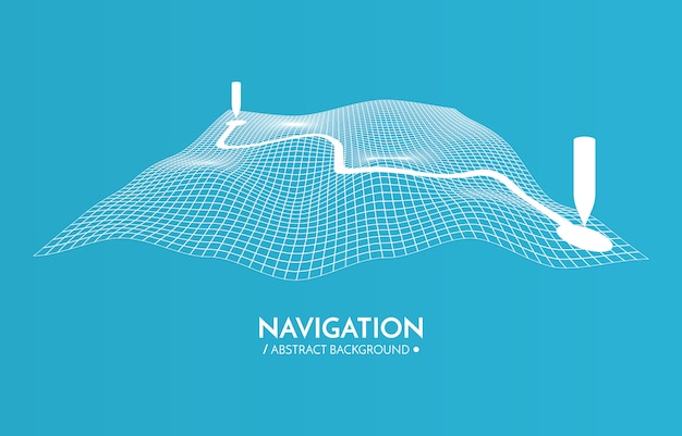 Navegador GPS de fondo. Mapa de tecnología 3d