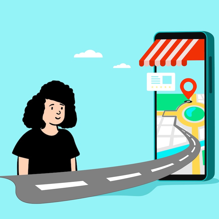 Vector navegando hacia destinos digitales
