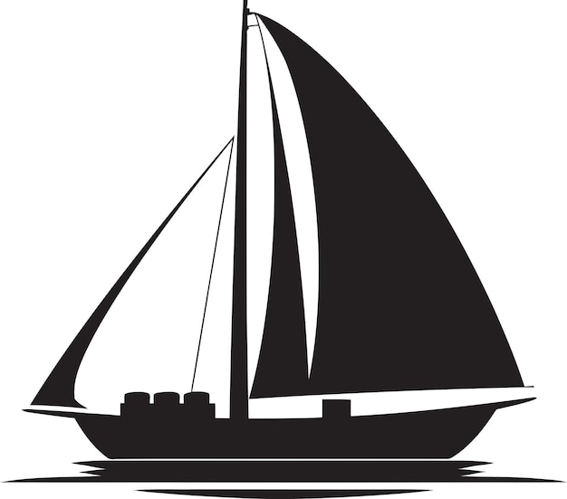 Navegando por las sombras Vector Barco Elegancia esculpida por el mar Arte vectorial marítimo
