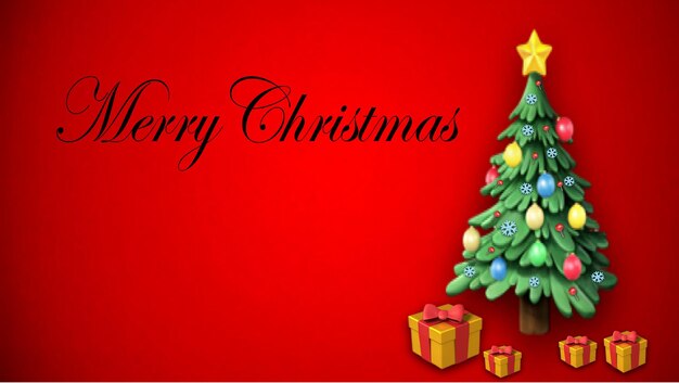 Navidad 3 Merrychristmas hd papel pintado árbol de Navidad con regalos plantilla de pancarta de Navidad vectorial Feliz Navidad